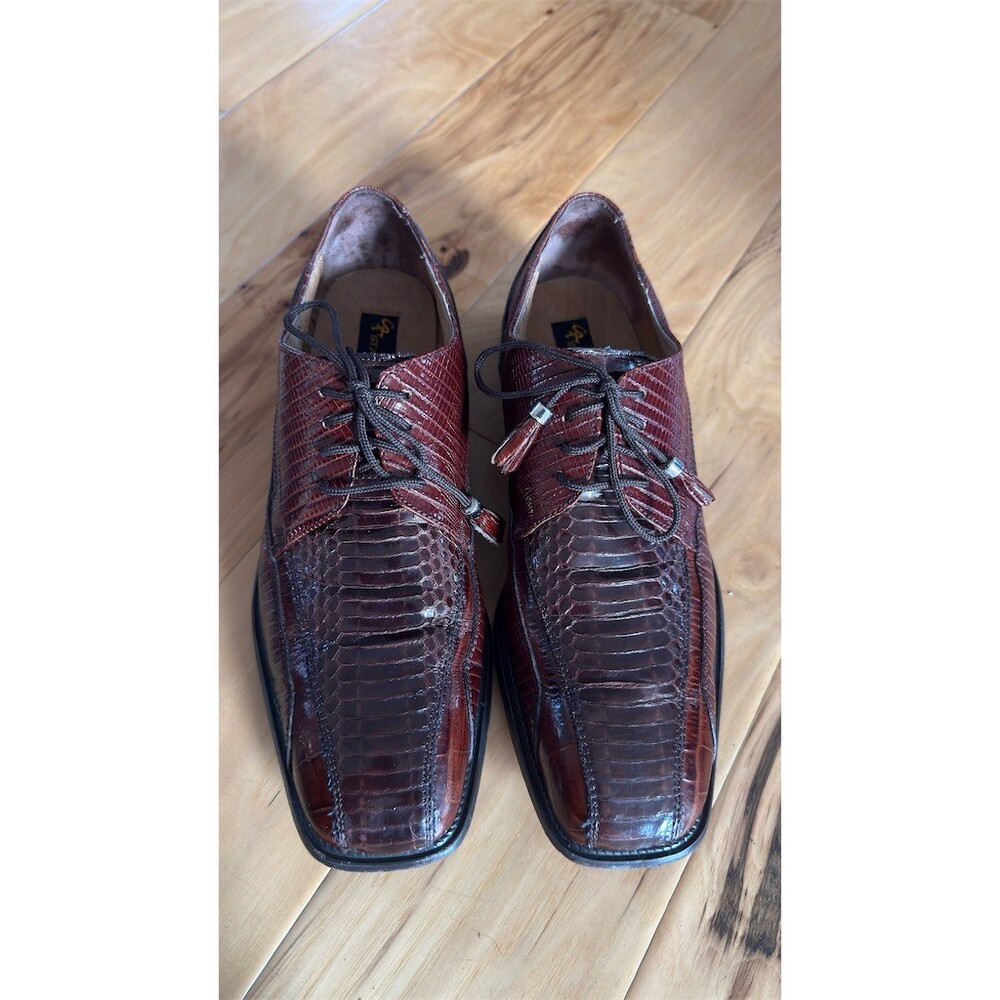 Stacy Adams Men's Oxford Square Toe Brown Derby Leather